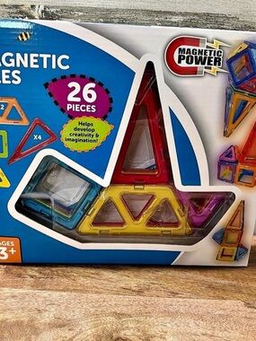 Bee Happy Magnetic Tiles 26-Piece Magnetic Tile Set NWT